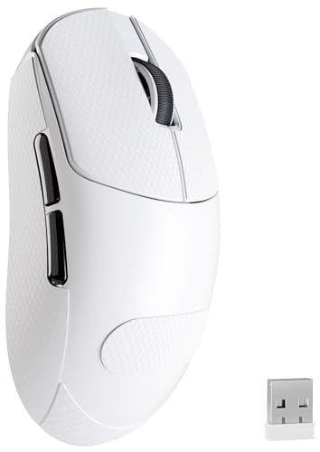 MAMBASNAKE Attack Shark X8PLUS Kabellose Gaming-Maus, PixArt PAW3395PRO-Sensor, 40000 DPI, BT/2,4 GHz/Wired, 55g Superleichte Maus, Doppelschichtige PTFE-Füße, for PC/Xbox/Mac (White et Grip Tape) Bild 1