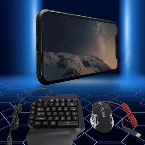 Asixxsix Gaming-Tastatur und Maus-Kombination, Unterstützung 5V 2000Ma Output schnelles Aufladen 4 in 1 One Handed Gaming Keyboard, Gaming-Ausrüstung für PC-Gamer Bild 3