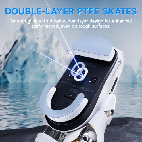 ATTACK SHARK X8 Serie Kabellose Gaming-Maus, 55–65 g Superleicht, PixArt PAW3395/3950 Sensor, BT/2.4G Wireless & USB, bis zu 42.000 DPI, C06 Ultra LED-Kabel (Weiß, X8 Plus) Bild 6