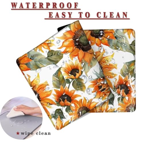 Mauspad XXL 900x600x4mm Wasserdicht Schreibtischunterlage Rutschfeste Speed Gaming Mousepad Sunflower (3) Groß Desk Mouse Mat Maus Pad, Schreibtisch Unterlage Deko für PC, Macbook, Laptop, Home Office Bild 2