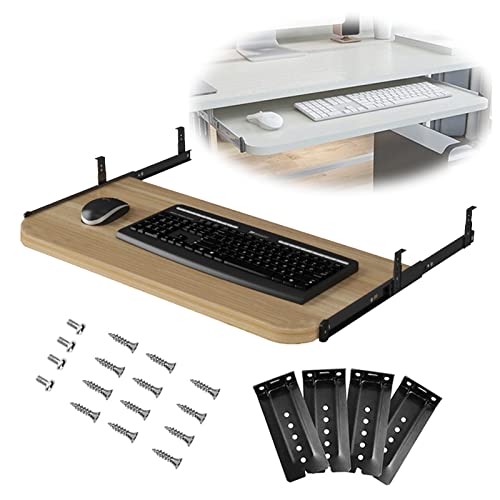 Tastaturablage unter dem Schreibtisch mit Schublade – ausziehbare Maus- und Tastaturstütze, platzsparend, 700 × 270 mm, Plattform für Home Office und Gaming Bild 1