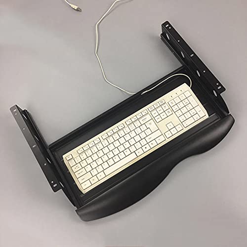 Einziehbare Tastaturablage unter dem Schreibtisch – schwarze Computertastaturschublade, Plattform mit Maus-Aufbewahrungsregal, platzsparende Tastaturverlängerung für Heimbüro und Gaming-Setup Bild 3