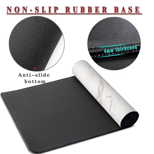 Mauspad XXL 900x600x4mm Wasserdicht Schreibtischunterlage rutschfeste Speed Gaming Mousepad Stone (1) Groß Desk Mouse Mat Maus Pad, Schreibtisch Unterlage Deko für PC, MacBook, Laptop, Home Office Bild 3