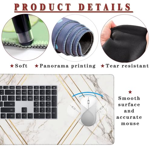 Mauspad XXL 900x600x4mm Wasserdicht Schreibtischunterlage rutschfeste Speed Gaming Mousepad Stone (1) Groß Desk Mouse Mat Maus Pad, Schreibtisch Unterlage Deko für PC, MacBook, Laptop, Home Office Bild 4