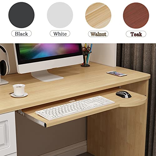 Ergonomische, höhenverstellbare Schreibtisch-Erweiterung, 70 x 26 cm, Tastatur- und Maus-Halter, Walnussholz-Finish, ideal für Heimbüro und Gaming-Setup Bild 3