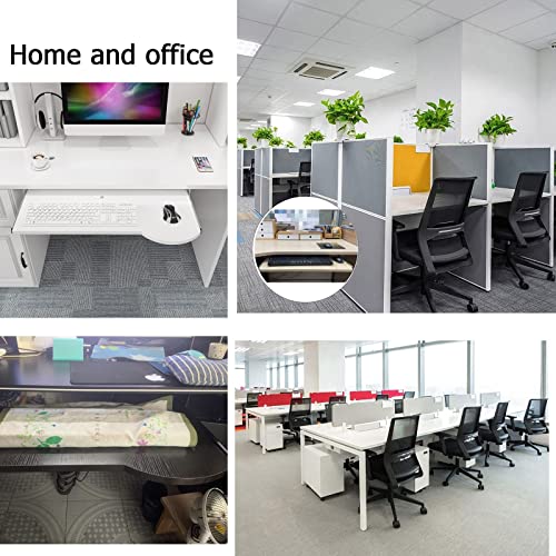 Ergonomische, höhenverstellbare Schreibtisch-Erweiterung, 70 x 26 cm, Tastatur- und Maus-Halter, Walnussholz-Finish, ideal für Heimbüro und Gaming-Setup Bild 7