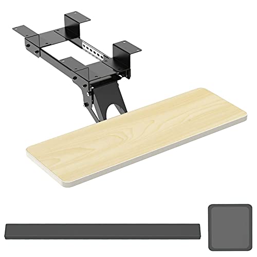Verstellbares Tablett für Tastatur und Maus, ausziehbare Schublade mit Gel-Handgelenkpolster für Komfort, platzsparendes Design für Heimbüro und Gaming-Setup Bild 1