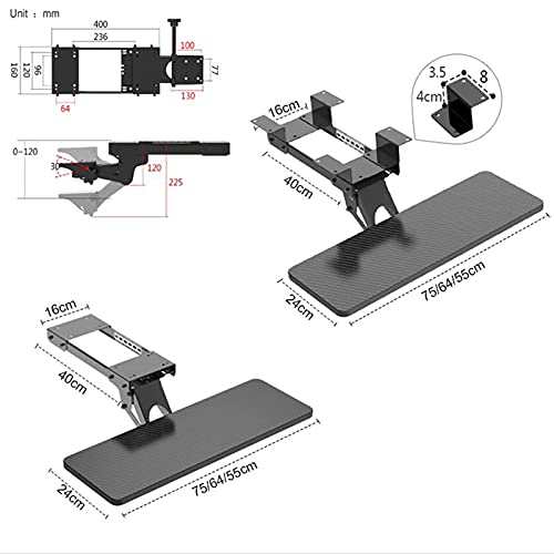 Verstellbares Tablett für Tastatur und Maus, ausziehbare Schublade mit Gel-Handgelenkpolster für Komfort, platzsparendes Design für Heimbüro und Gaming-Setup Bild 2