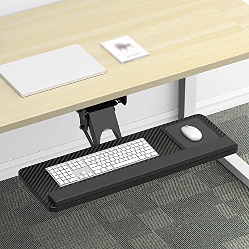 Verstellbares Tablett für Tastatur und Maus, ausziehbare Schublade mit Gel-Handgelenkpolster für Komfort, platzsparendes Design für Heimbüro und Gaming-Setup Bild 3