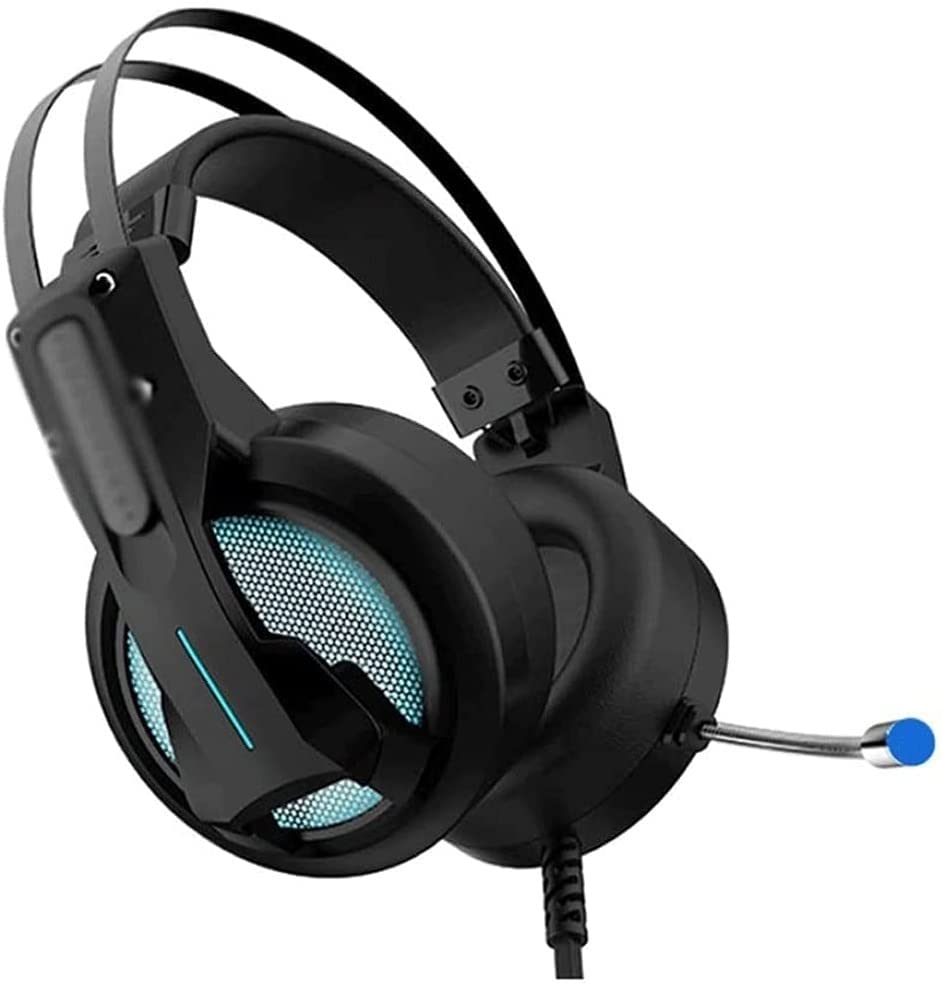 Gaming-Headset – Surround-Sound-Kopfhörer mit Mikrofon zur Geräuschunterdrückung – Ohrpolster aus Memory-Schaum, Bunte Hintergrundbeleuchtung für Laptops Bild 1