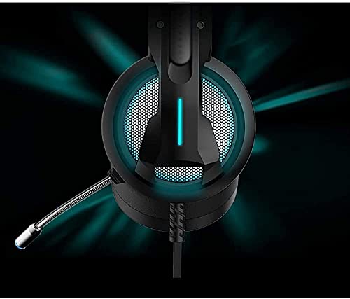 Gaming-Headset – Surround-Sound-Kopfhörer mit Mikrofon zur Geräuschunterdrückung – Ohrpolster aus Memory-Schaum, Bunte Hintergrundbeleuchtung für Laptops Bild 2