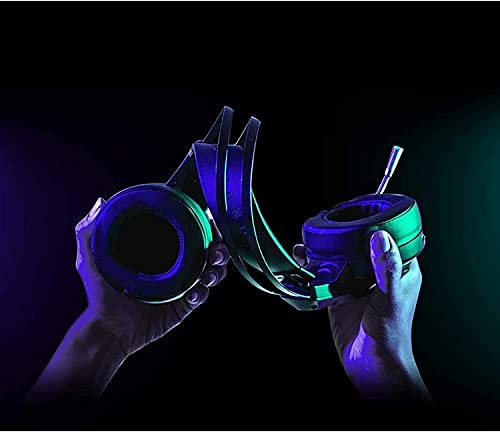 Gaming-Headset – Surround-Sound-Kopfhörer mit Mikrofon zur Geräuschunterdrückung – Ohrpolster aus Memory-Schaum, Bunte Hintergrundbeleuchtung für Laptops Bild 6