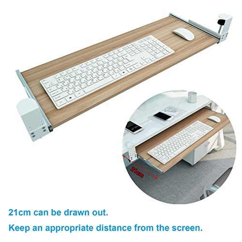 Ergonomische Schreibtischverlängerung mit ausziehbarer Tastaturablage und Maus-Plattform, Handgelenkstütze, Halterung, rot, 75 x 30 cm, ideal für Heimbüro und Gaming, verbessert Komfort und Bild 2