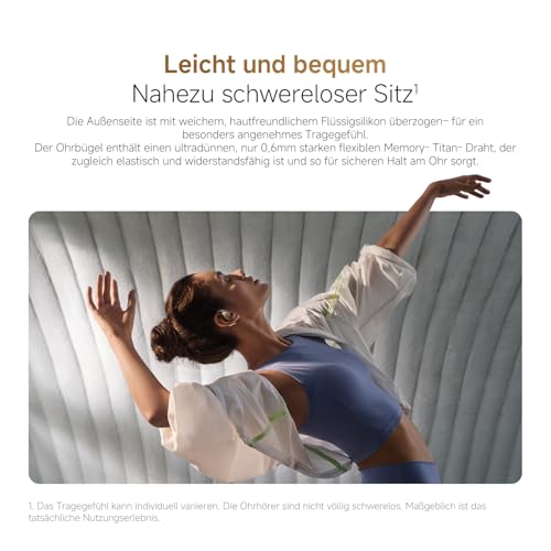 XIAOMI OpenWear Stereo Pro Gold, Open-Ear Kopfhörer, Ohrbügel Bluetooth Headset, Bequemer und Stabiler Sitz, 45 Stunden Akkulaufzeit, Wasserdicht IP54, Mehrfachtreiber, Hi-Res HiFi Audio Bild 4