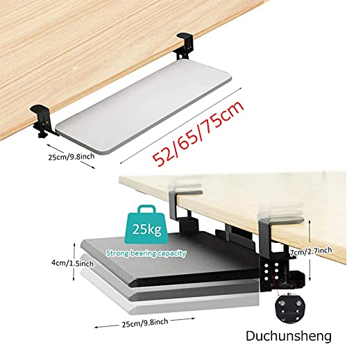 Tastaturablage unter dem Schreibtisch, stabile Holz-Tastatur- und Maus-Plattform, 23 kg Tragkraft, glatte Gleitschiene, Ahorn-Finish, perfekt für Home Office und Gaming Bild 2