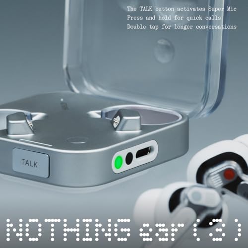 Nothing Ear (3) Kabellose In-Ear Kopfhörer, Adaptive Geräuschunterdrückung, LDAC Hi-Res Audio, Super Mic, IP54, Schnellladen, Bis zu 22 Std. Akkulaufzeit, Kompatibel mit Android & iOS – Schwarz Bild 3