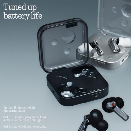 Nothing Ear (3) Kabellose In-Ear Kopfhörer, Adaptive Geräuschunterdrückung, LDAC Hi-Res Audio, Super Mic, IP54, Schnellladen, Bis zu 22 Std. Akkulaufzeit, Kompatibel mit Android & iOS – Schwarz Bild 6