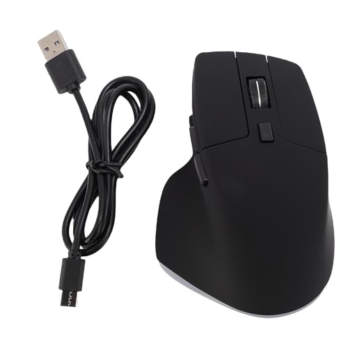 Fockety Ergonomische Maus, 2,4 -GHz -RGB -Wiederaufladbare Bluetooth Vertikale Drahtlose Maus mit 800/1200/1600 DPI, 6 Tasten, Computermaus für Laptop, Desktop, PC (Schwarz) Bild 1