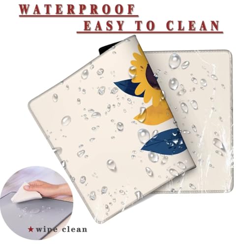 Mauspad XXL 900x500x4mm Wasserdicht Schreibtischunterlage Rutschfeste Speed Gaming Mousepad Sunflower (5) Groß Desk Mouse Mat Maus Pad, Schreibtisch Unterlage Deko für PC, Macbook, Laptop, Home Office Bild 2