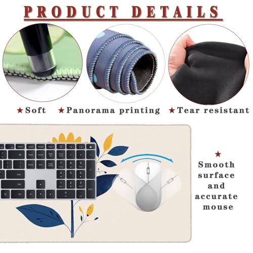 Mauspad XXL 900x500x4mm Wasserdicht Schreibtischunterlage Rutschfeste Speed Gaming Mousepad Sunflower (5) Groß Desk Mouse Mat Maus Pad, Schreibtisch Unterlage Deko für PC, Macbook, Laptop, Home Office Bild 4