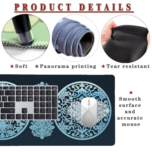 Mauspad XXL 1400x800x4mm Wasserdicht Schreibtischunterlage rutschfeste Speed Gaming Mousepad Symmetry (10) Groß Desk Mouse Mat Maus Pad, Schreibtisch Unterlage Deko für PC, Laptop, Home Office Bild 4