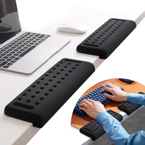 L-förmige Handballenauflage für Tastatur & Maus, 2-teiliges ergonomisches Wrist Rest Set, Handgelenkauflage & Armauflage Schreibtisch mit Rutschschutz – Komfortable Handgelenkstütze für Büro & Gaming Bild 1