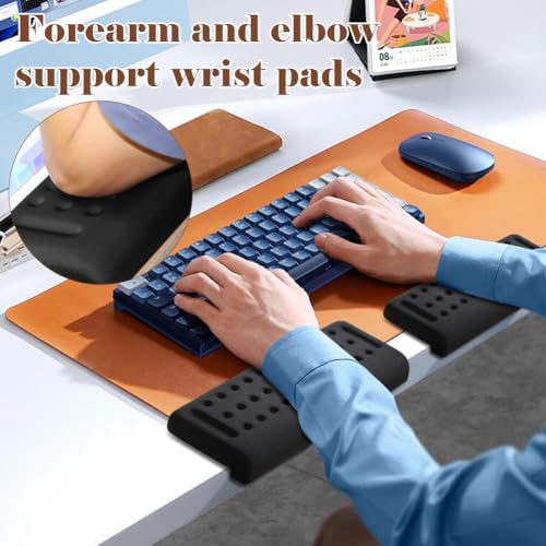 L-förmige Handballenauflage für Tastatur & Maus, 2-teiliges ergonomisches Wrist Rest Set, Handgelenkauflage & Armauflage Schreibtisch mit Rutschschutz – Komfortable Handgelenkstütze für Büro & Gaming Bild 4