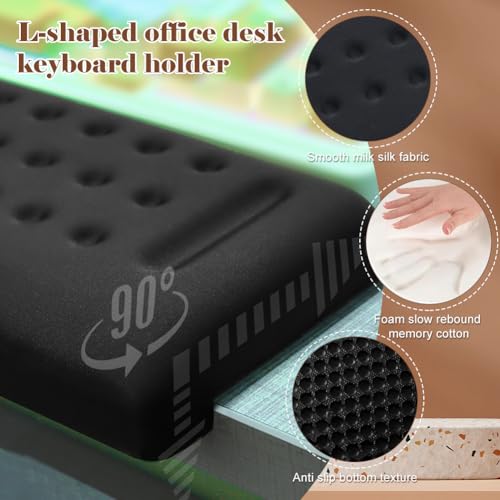 L-förmige Handballenauflage für Tastatur & Maus, 2-teiliges ergonomisches Wrist Rest Set, Handgelenkauflage & Armauflage Schreibtisch mit Rutschschutz – Komfortable Handgelenkstütze für Büro & Gaming Bild 5