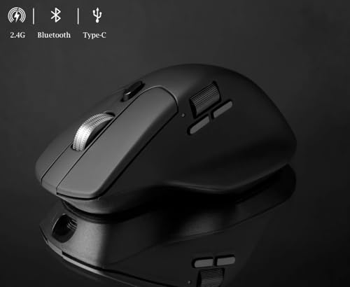Keychron M6 8K Wireless Bluetooth/2.4 GHz/Kabelgebundene Optische Maus,8000Hz Leichtgewicht 86g Programmierbarer PixArt 3950 Sensor 26K DPI/ 650 IPS Für Windows Mac Linux (Schwarz) Bild 2