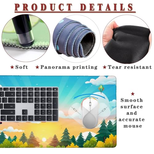 Mauspad XXL 900x500x4mm Wasserdicht Schreibtischunterlage rutschfeste Speed Gaming Mousepad Sunset (2) Groß Desk Mouse Mat Maus Pad, Schreibtisch Unterlage Deko für PC, MacBook, Laptop, Home Office Bild 4