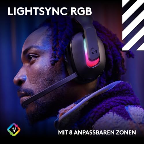 Logitech G Astro A20 X LIGHTSPEED, Kabelloses Gaming-Headset für PS5, Xbox, Nintendo Switch/Switch 2, PC mit 2-System PLAYSYNC AUDIO, Bluetooth, LIGHTSYNC RGB und 48-kHz-Boom-Mikrofon - Schwarz Bild 5