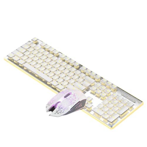 Joselin Kabelgebundene Mechanische Tastatur mit Maus, LED, Leise Tastatur, Gaming-Tastatur, Wasserdicht für E-Sport und Den Bürogebrauch-C Bild 1