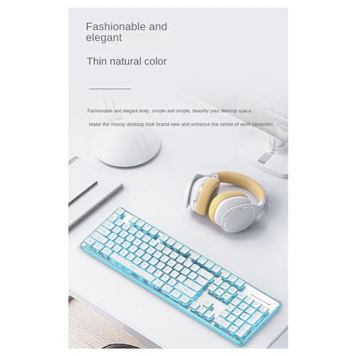 Joselin Kabelgebundene Mechanische Tastatur mit Maus, LED, Leise Tastatur, Gaming-Tastatur, Wasserdicht für E-Sport und Den Bürogebrauch-C Bild 3
