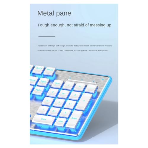 Joselin Kabelgebundene Mechanische Tastatur mit Maus, LED, Leise Tastatur, Gaming-Tastatur, Wasserdicht für E-Sport und Den Bürogebrauch-C Bild 7