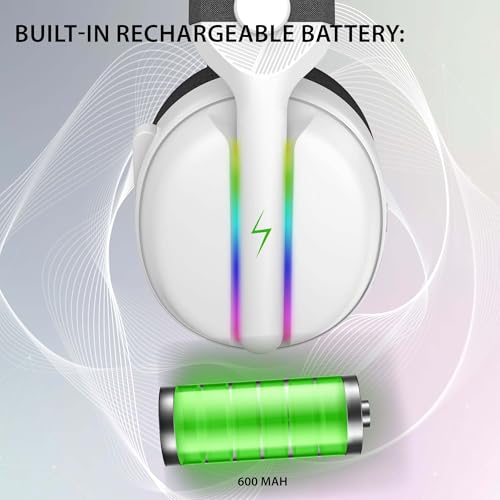 Subsonic - Vektra kabelloses Gaming-Headset für PS5, PS4, PC, Xbox und Switch, Gaming-Headset mit LED-Beleuchtung, 7.1-Lautsprechern, einziehbarem Mikrofon, integrierter Lautstärkeregelung und Stummsc Bild 3