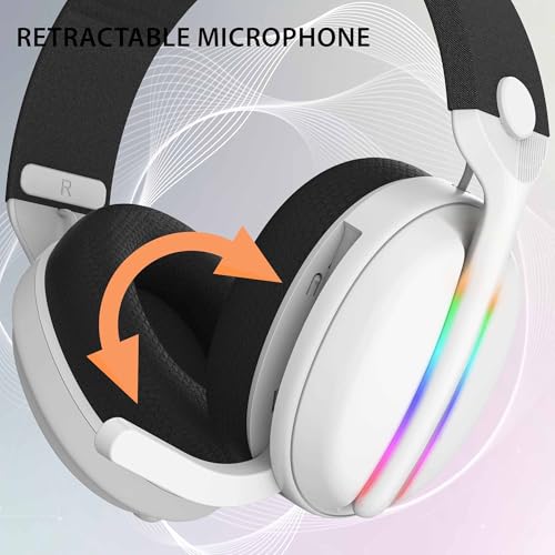 Subsonic - Vektra kabelloses Gaming-Headset für PS5, PS4, PC, Xbox und Switch, Gaming-Headset mit LED-Beleuchtung, 7.1-Lautsprechern, einziehbarem Mikrofon, integrierter Lautstärkeregelung und Stummsc Bild 4