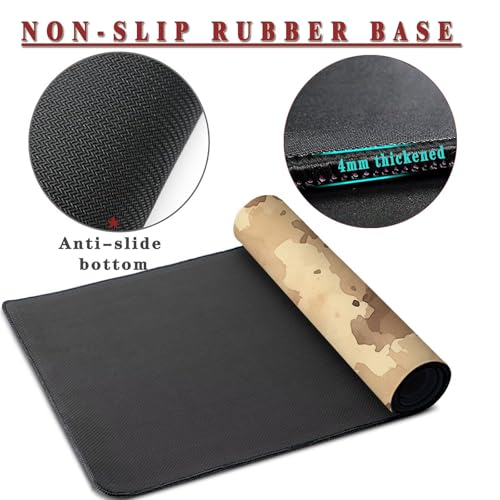 Mauspad XXL 1400x800x4mm Wasserdicht Schreibtischunterlage rutschfeste Speed Gaming Mousepad Taupe (5) Groß Desk Mouse Mat Maus Pad, Schreibtisch Unterlage Deko für PC, MacBook, Laptop, Home Office Bild 3