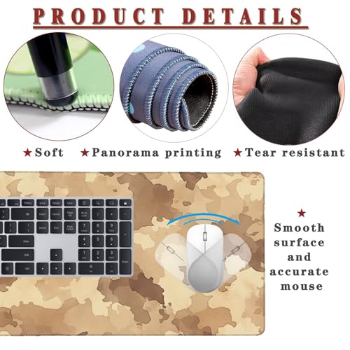 Mauspad XXL 1400x800x4mm Wasserdicht Schreibtischunterlage rutschfeste Speed Gaming Mousepad Taupe (5) Groß Desk Mouse Mat Maus Pad, Schreibtisch Unterlage Deko für PC, MacBook, Laptop, Home Office Bild 4