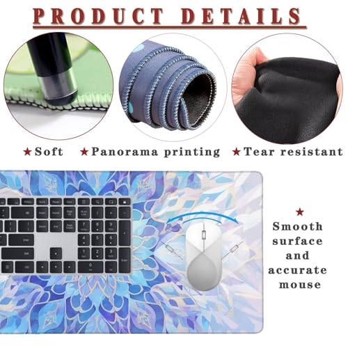 Mauspad XXL 900x500x4mm Wasserdicht Schreibtischunterlage rutschfeste Speed Gaming Mousepad Symmetry (6) Groß Desk Mouse Mat Maus Pad, Schreibtisch Unterlage Deko für PC, MacBook, Laptop, Home Office Bild 4