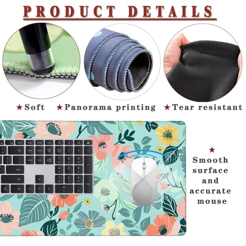 Mauspad XXL 1400x800x4mm Wasserdicht Schreibtischunterlage rutschfeste Speed Gaming Mousepad Teal (2) Groß Desk Mouse Mat Maus Pad, Schreibtisch Unterlage Deko für PC, MacBook, Laptop, Home Office Bild 4
