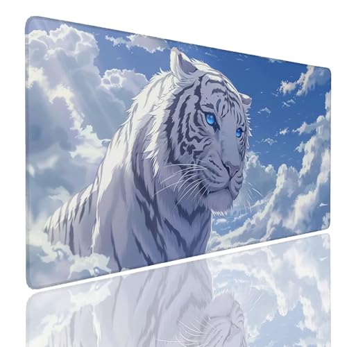 Mauspad XXL 900x500x4mm Wasserdicht Schreibtischunterlage rutschfeste Speed Gaming Mousepad Tiger (1) Groß Desk Mouse Mat Maus Pad, Schreibtisch Unterlage Deko für PC, MacBook, Laptop, Home Office Bild 1