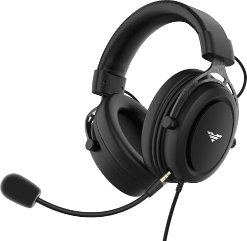 PREYON Gaming Headset mit Mikrofon Abnehmbar Klinke 3.5mm Kabel Kopfhörer für PS5 PC Xbox PS4 Nintendo - Head Set Kabelgebunden USB 7.1 Sound Klare Stimme E-Sport- Storm Fly II Schwarz Bild 1