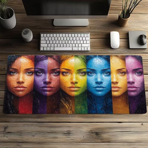 Gaming Mauspad XXL 160x80x0.3cm Wasserdicht Mousepad Fisch Schreibtischunterlage für Kabellose Tastatur Maus Laptop, Mouse Pad Tier Anti Rutsch Basis Schreibtisch Zubehör für Tisch Deko model-1050 Bild 2