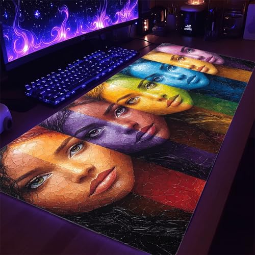 Gaming Mauspad XXL 160x80x0.3cm Wasserdicht Mousepad Fisch Schreibtischunterlage für Kabellose Tastatur Maus Laptop, Mouse Pad Tier Anti Rutsch Basis Schreibtisch Zubehör für Tisch Deko model-1050 Bild 4