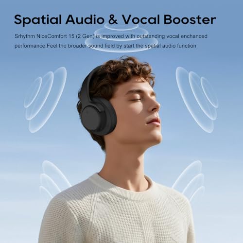 Srhythm NiceComfort 15 (2. Generation) Hybrid-Kopfhörer mit Geräuschunterdrückung, Bluetooth 6.0, mit geringer Latenz, räumlichem Audio, ENC, 120 Stunden Bild 3