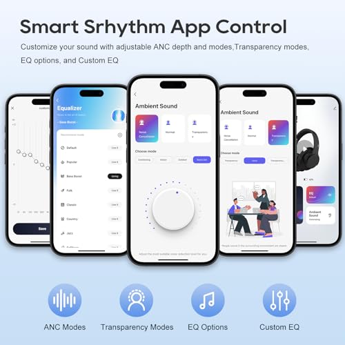 Srhythm NiceComfort 15 (2. Generation) Hybrid-Kopfhörer mit Geräuschunterdrückung, Bluetooth 6.0, mit geringer Latenz, räumlichem Audio, ENC, 120 Stunden Bild 6
