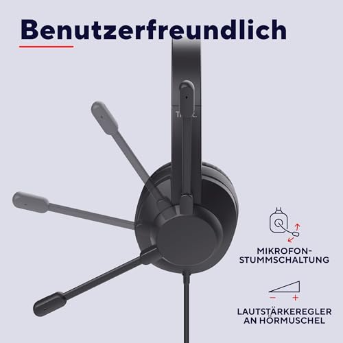 Trust Roha II Max USB Headset mit Mikrofon Over-Ear, Kopfhörer mit Kabel 180 cm, 85% Recyclingkunststoff, USB-C Headphones für PC Mac Office Chat Teams Videokonferenz Zoom, Schwarz Bild 4