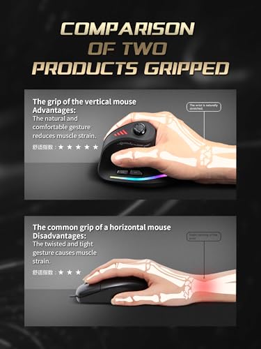 TKMARS Kabellose Ergonomische Maus mit Joystick, vertikale Bluetooth-Gaming-Maus, 12 programmierbare Tasten, 24000 einstellbare DPI, Gaming-Maus für PC, MacBook und Laptops Bild 6