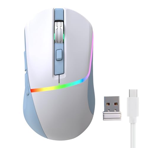 Gaming Maus Kabellose RGB 2,4 G/BT5.3/USB C Kabelgebundene 7200 DPI Optische Maus mit 6 Programmierbaren Tasten, Ergonomische Gamer Maus für Wins 7/8/10/Vista und höher Bild 1