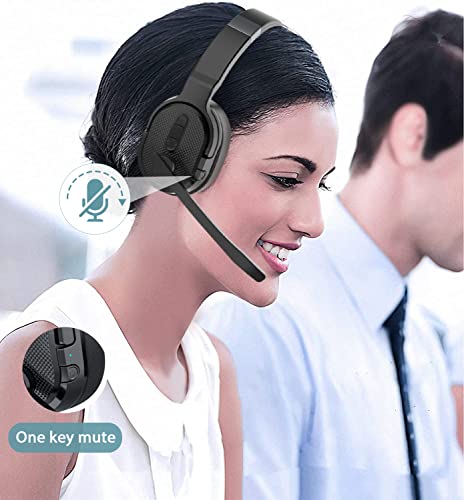 ANSTEN Headset mit mikrofon Bluetooth mit ANC & 40h Akkulaufzeit – Ultra-Komfortables Bluetooth Headset mit mikrofon mit Kristallklarer Sprachübertragung für Büro, Reisen & Online-Meetings Bild 4